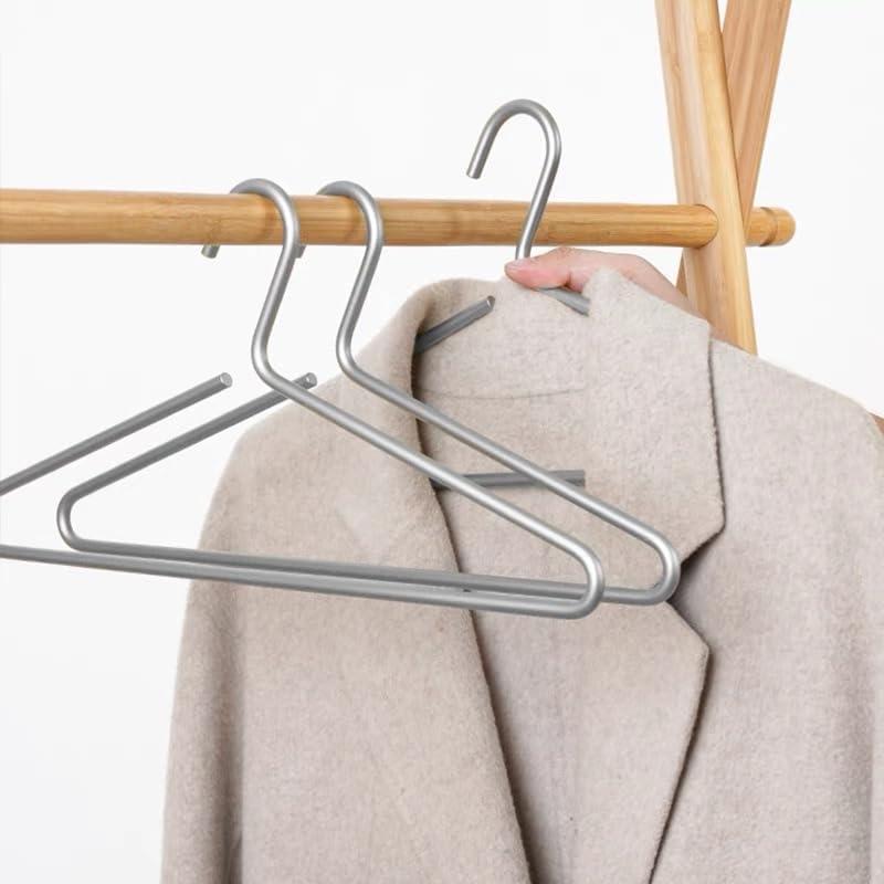 Premium Matte Silvery Aluminum Coat Hangers 10 Piece Set, 16.5 Extra Smooth & Durable Metal Shirt Dress Hanger,Aluminum Alloy Hanger,Clothing Support,Clothing Hang, L16.5 X H8.2 X T0.32 Inches