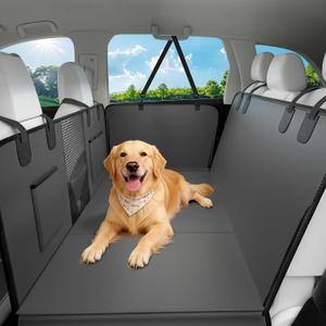 Hard Bottom Dog Car Seat Cover, 52"×65", Waterproof PU Leather