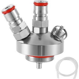 Mini Keg Dispenser - Beer Keg Spear, Stainless Steel Double Ball Lock Quick Fittings Mini kegerator Spear for 2L/3.6L/4L/5L/10L portable Beer Growler with 10 Extra O-Rings and 19.7" Beer Hose