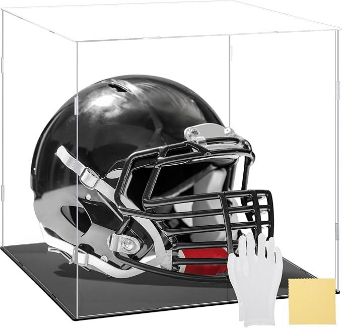 Self-assembling clear acrylic dustproof display case, protective showcase for basketball figure collectibles (14 x 14 x 14 inches)