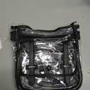 Clear Purse, PVC Clear Crossbody Bags for Women Heavy Duty Transparent Bag for Stadium Events See Through Concert Bag (Semi-black)