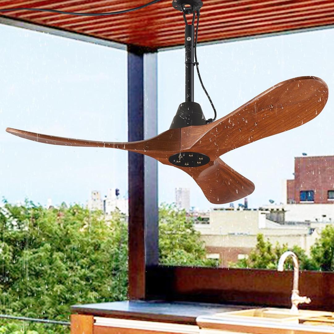 42-Inch Outdoor Ceiling Fan Without Light with Remote, Damp Rated, 42IN-Not Light