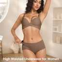 Seamless Underwear for Women No Show No Panty Line Womens Panties High Waisted Ladies Comfortable Briefs 5 Pack (Medium)