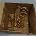 Single Metal Gold Ice Cream Cone Holder Stand, Individua Waffle Cone Holder Sushi Hand Roll Stand for Standard Size Ice Cream Cones Appetizer Charcuterie Cones, Sugar Cones, Sushi (4 Pack)