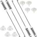 W10780048 Washer Suspension Rod Kit Updated by AMI PARTS - Compatible with Ken-more Whirl-pool Roper Washing Machine WTW4800XQ4 WTW4800XQ1 ATW4675YQ1, Includes 4 Suspension Rods and Ball Cups