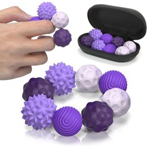 Magnetic Sensory Ball Fidget Toys for Adults&Teens, 8pcs Sensory Attraction Stress Balls with Silicone Shell to Calm Restless Hands Anxious Mind, Desk Stress Magnetic Fidget Balls for Anxiety Relief (Violet)