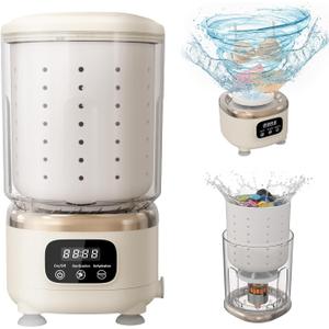 2L Mini Washing Machine, Portable Underwear Washer with 3 Modes (5-Min Wash, 5-Min Rinse, 3-Min Spin), Leakproof & Detachable Design, Drain Hose, Deep Cleaning for Underwear, Socks & Baby Items