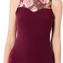 Women's Neck Sleeveless Leotards for Ballet Dance Adult Bodysuit (Red, L)