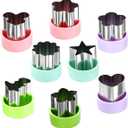 Vegetable Cutter Shapes Set (8 Pack)  1.5" Stainless Steel Mini Cookie & Fruit Cutters for Kids, Bento Lunch, Sandwich, Fondant, Cheese, Baking & Food Prep