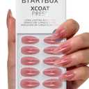 BTArtbox Press On Nails Almond - Pink Hypnotic, Lamp-Curable Cat Eye Ombre Medium Press On Nails with Glue and Adhesive Tabs for Women in 15 Sizes - 30 Soft Gel Glue On Nails Kit