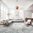 Washable 10x14 Rug Abstract: Washable Large Area Rugs for Living Room Grey