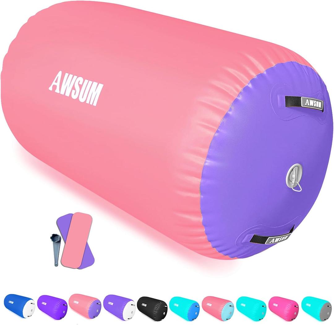 AWSUM 1 PCS Gymnastics Barrel Air Roller Inflatable Tumbling Mat Back Handspring Trainer for Octagon Mat Gym Gymnastics EquipmentNo Electric Pump