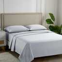 Carressa Linen Luxury Egyptian Cotton 4 PC Queen Size Sheet Set - 600 Thread Count Deep Pocket Fitted and Flat Sheets, Soft, Cooling Extra Long Staple Hotel Quality Bedding with Sateen Weave - Silver