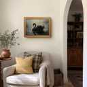 Vintage Gold Framed Wall Art Black Swan Pictures Dark Academia 12x16 Inch