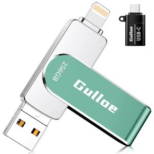 Gulloe 256GB USB Flash Drive Intended for iPhone iPad, Memory Stick Storage for Photos and Videos Backup, Compatible with iPhone iPad Android PC, Plug and Play, No Application Required (Blue)