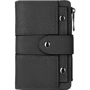 Leather Small Wallet for Women, RFID Blocking Ladies Mini Purse with ID Window