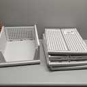 Caktraie 5 Pack Stackable Closet Storage Basket - Stackable Storage Bins, Multifunctional & Foldable Closet Organizer Divided, Wardrobe Cupboard Space-Saving Clothes Storage Hat Organizer, White