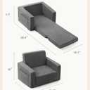 Toddle & Kids Chair,2-in-1 Soft Toddler Couches that Fold Out,Toddler Chairs Comfy 1-3 Years Old,Convertible Sofa to Lounge,Grey, 21.8 inches x 16.1 inches x 16 inches
