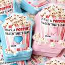 Valentines Popcorn Stickers, Perfect for Boys and Girls as Valentine's Day Exchange Gifts, Party Gifts, (24Pcs)