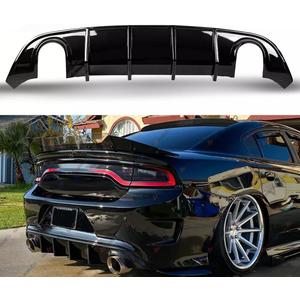 Rear Diffuser Compatible with 2015-2023 Dodge Charger, Rear Bumper Lip Splitter Fit for SRT Hellcat Scat Pack 392 GT R/T Daytona (Glossy Black)