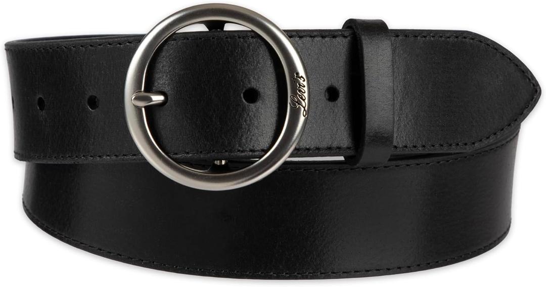 Levi's womens Round Centerbar Sliding Loop Belt, Size Small (Black)