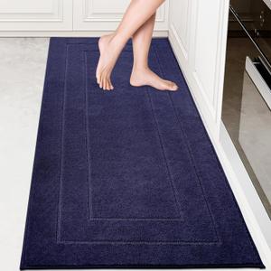 PURRUGS Machine Washable Kitchen Runner Rug 32" x 70", Non-Slip/Skid Hallway Runner Rug, Super Absorbent Soft Area Rug for Kitchen, Hallway & Laundry, Rolled Packaging, Midnight Blue