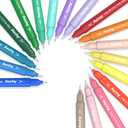 AECHY 18PCS Curve Highlighter Pen Set, Dual Tip Marker Pens with 18 Different Curve Shapes & 18 Colors Mark Lines, Aesthetic Curve Marker Highlighter for Journal Planner School Supplies