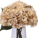 Kimura's Cabin 4 pcs Cream Fake Hydrangea Flowers Artificiales Bouquets Faux Silk Hydrangea with Stems for Home Wedding Party Table Core Decoration (Beige)