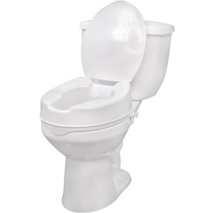 Drive Medical Raised Toilet Seat with Lock and Lid, Standard Seat, 4"
