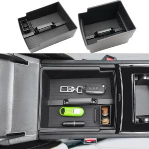Double Layer-2024 2025 2026 Traverse Center Console Organizer for Chevy Traverse (LT/Z71/RS/High Country/LS),with Small Handle&Coin Holder, Durable ABS Plastic Tray 2025 Traverse Accessories