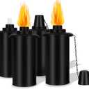 Torch Replacement Canisters, Bamboo Lantern Refillable Torches, Decorative Torch Canister Replacement for Yard, Patio, Deck, Garden, Party, Landscape (16oz-4pcs)