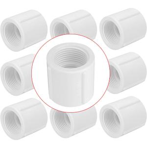 10Pack 1" Double Female Thread PVC Pipe Coupling Adapter Pipe Fitting Connector (F x F) SCH40 1Inch PVC Female Threaded Pipe Coupling for Sprinkler,Irrigation,Swimming Pools