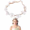 White Fabric Flower Headband Flower Headpiece Rhinestones Wedding Flower Headband Princess Crystal Pearl Hair Accessories for Women Girls Wedding Birthday Party First Communion Tiara