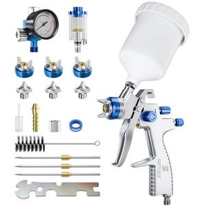 LVLP Air Spray Gun Premium Kit with 1.3/1.5/1.7mm Nozzle & Air Regulator,Automotive Paint Sprayer, for Cars & House DIY Painting Gun