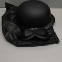Helmet Half Shell German Motorcycle Helmet with Cycling Glasses - DOT Approved (Large, Matte Black)