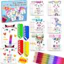 28 Pack Valentines Day Cards Gifts for Kids School, Greeting Cards with Rainbow Pencils & Pencil Sharpener, Cute Animal Classroom Exchange Cards, Valentine Party Favors for School Valentines Day (White)