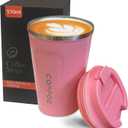 YINBAOGE Insulated Travel Coffee Mug, Spill & Leak Proof, Portable To Go Camping Stainless Steel Coffee Tumbler, Reusable Thermal Coffee Cup with Lid for Hot & Cold Drinks (2nd-Pink, 17 OZ)