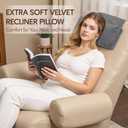 Neck Pillow for Recliner Chair, 14" Adjustable Recliner Pillow for Headrest, Soft Velvet Non-Slip Head Pillow for Recliner, Couch, Chair, Sofa