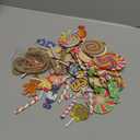 Namalu 60 Pieces Christmas Peppermint Candy Hanging Ornaments Wood Christmas Tree Lollipop Gingerbread Candy Ornaments Set Colorful Cane Decorations with Rope for Xmas(Classic)