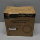 JOLLY CHEF Compostable Heavy Duty Plates [ ] Eco-Friendly Disposable White Paper Plates Made of Bagasse Biodegradable for Party Dinner Sugarcane Fibers Thanksgiving Day (125 Count (Pack of 1)