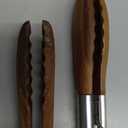 Wooden Tongs for Cooking & Serving Food, Stainless Steel Salad Tongs with Walnut Wood Tip, Anti-Slip Long Handle Wooden Kitchen Tongs Heat Resistant, Smooth Locking & Hanging Cooking Utensils Set of 2