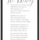 SRSZHIYUE The Blessing Song Lyrics Christian Wall Decor 16"×24" Scripture Amen Quotes Sign Religious Christ Prayer Bible Verse Rustic Farmhouse Home Living Room Small Wall Hanging (Black)