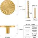 Solid Brass Cabinet Knobs 10 Pack Brushed Gold Drawer Pulls for Kitchen, Closet, Dresser & Bathroom, Decorative Round Hardware for Furniture & Cabinets with Screws Included