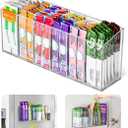AIEVE Drink Packet Organizer, Mountable Water Packet Organization Holder with Adhesive & Magnetic Sticker, Pantry Organizers Kitchen Storage for Countertop Table Fridge Cabinet