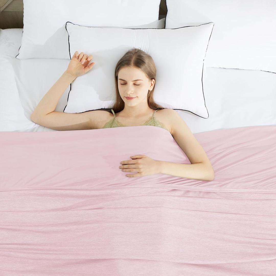 HYLEORY Cooling Blankets for Hot Sleepers, Cool Summer Blanket Keep Body Cool for Night Sweats Double Sided Lightweight Breathable Blanket for Bed Couch Sofa, Throw (50"x70"), Pink