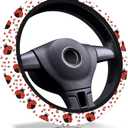 Ladybug Steering Wheel Cover,Non-Slip Breathable Neoprene Steering Wheel Covers,Ladybugs Car Accessories and Car Decor,Ladybug Gifts for Women,Men Universal 15 Inch Fit Auto,SUV,Truck