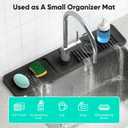 24 Inch Longer Faucet Mat for Kitchen Sink, 5 Slope Fast Self-draining, Kitchen Sink Splash Guard Silicone Sink Faucet Mat Splash Guard Kitchen Sink Area Tidy Splash Faucet Guard Draining Mat