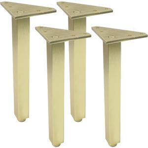 Geesatis 10 Inch Heavy Duty Adjustable Table Legs - Set of 4, 1000lbs Capacity, Aluminum Alloy Furniture Legs for Desks, Cabinets, Sofa & Bed with Pre-Attached Screws (Gold)