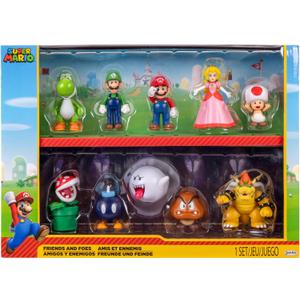 Super Mario Nintendo Figures, Set of 10, Friends and Enemies, 6.5 cm