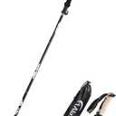 A ALAFEN Lightweight Collapsible Trekking Pole - 7075 Aluminum Adjustable Walking Stick for Hiking & Travel, Foldable Quick-Lock Design, Single Pole for Adults & Seniors, Fits 5'1" - 6'2", Black